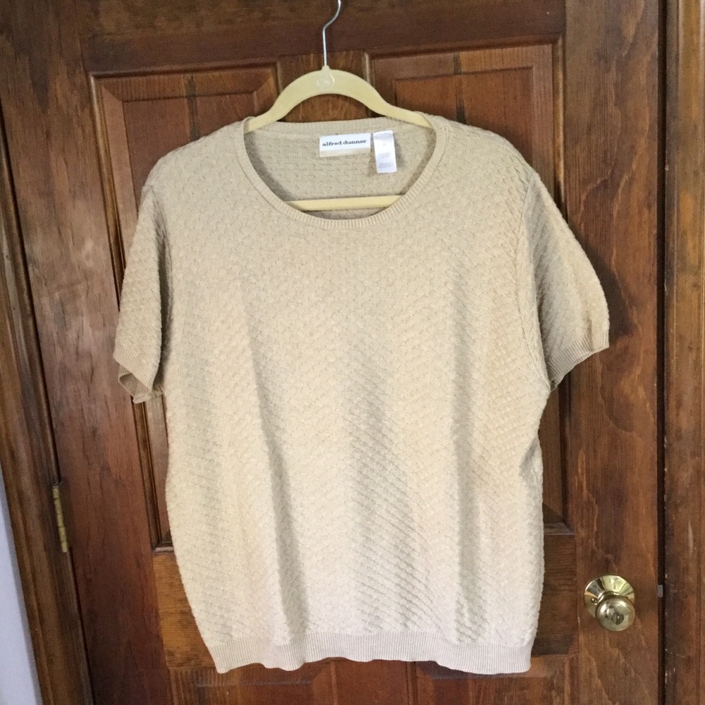 Beige textured light weight sweater